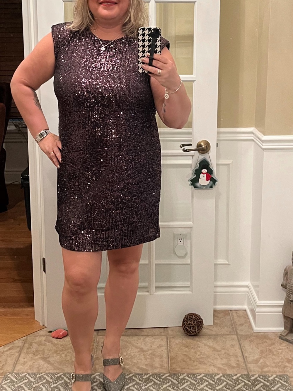 Reitmans Dark Plum Sequin Midi Dress